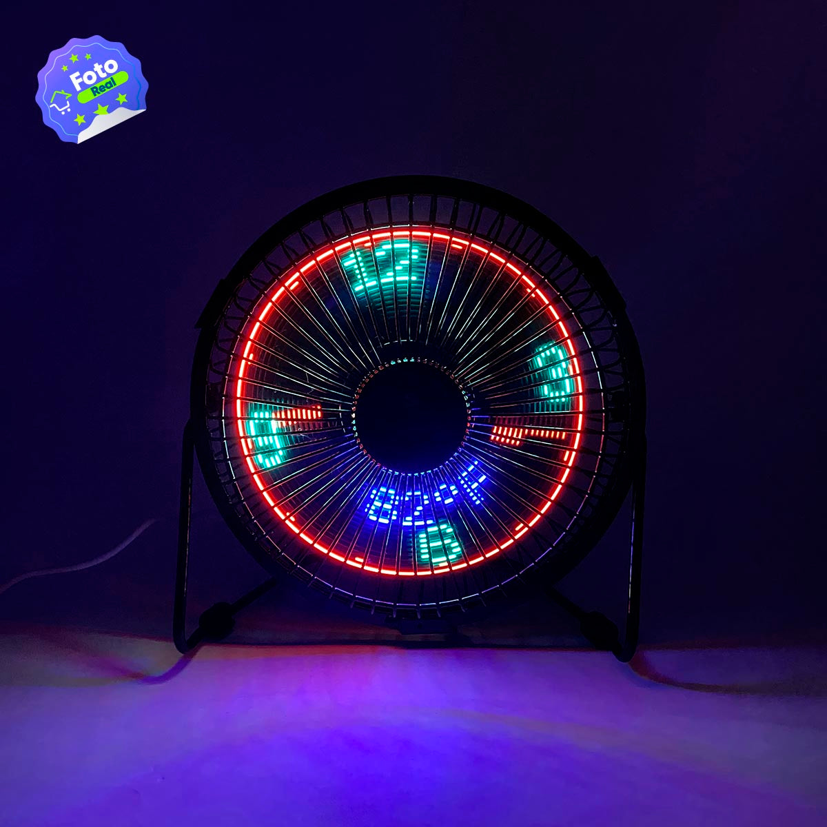 Ventilador + Reloj LED USB